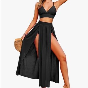 Black crop top(with pad) and panties